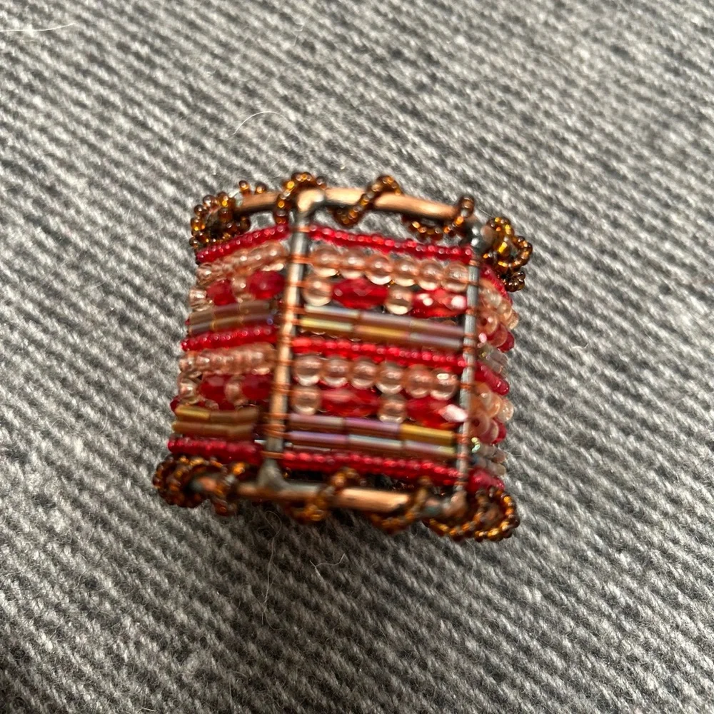 Vtg PIER ONE 4-pcs Moroccan Beaded Napkin Rings #1031245